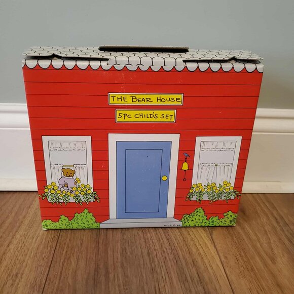 Vintage The Bear House 5-Piece Child’s Dinnerware Set Toddler Melamine - Picture 6 of 9